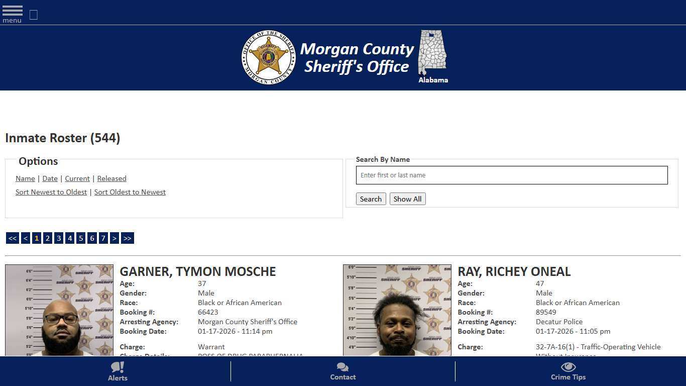 Inmate Roster - Current Inmates Booking Date Descending - Morgan County Sheriff, Alabama