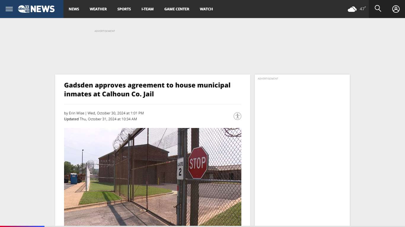 Gadsden approves agreement to house municipal inmates at Calhoun Co. Jail